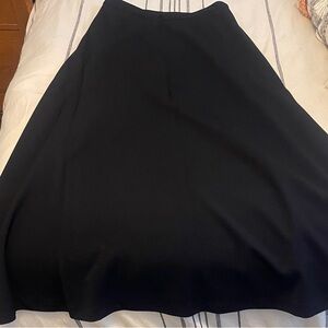 Theory Black A-Line Wool Blend Skirt